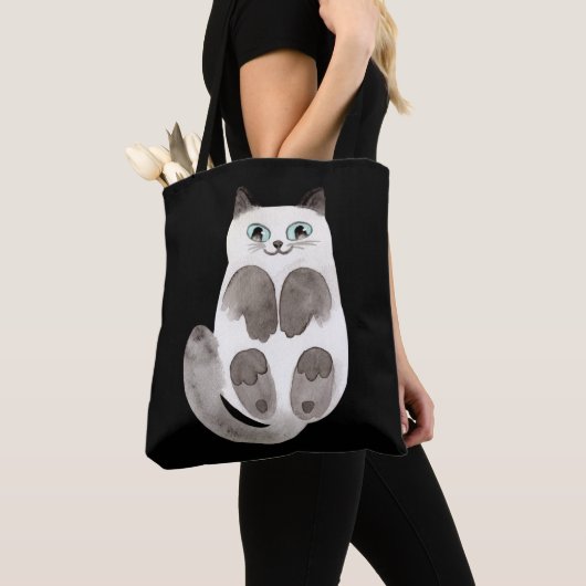 Cat Kitty Watercolor Rustikale Haustier Tasche (Von Nahem)
