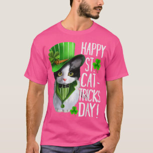Cat Kleeblatt Leprechaun Happy St Patricks Day T-Shirt