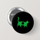 Cat Kleeblatt St. Patricks Day Button (Vorne & Hinten)