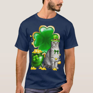 Cat Kleeblatt St Patricks Day Cat Irish Gift T-Shirt