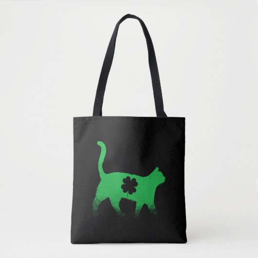 Cat Kleeblatt St. Patricks Day Tasche (Vorderseite)