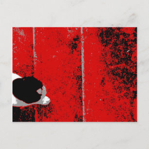 Cat Klettertreppen Rotes Schwarzes & Weiß Postkart Postkarte
