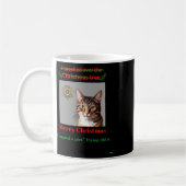 Cat klopft über den Weihnachtsbaum Kaffeetasse (Links)