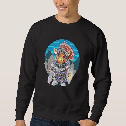 Cat Knight Niedlich eine Katze Kitten Kitty Parody Sweatshirt (Vorderseite)