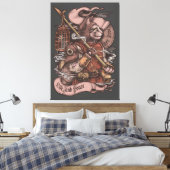 Cat Knight Vintag drucken Leinwanddruck (Insitu (Schlafzimmer))
