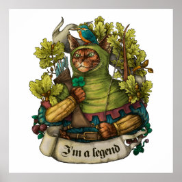 Cat Knight Vintag drucken Poster