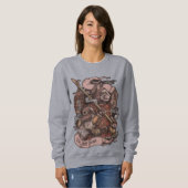 Cat Knight Vintag drucken Sweatshirt (Vorne ganz)