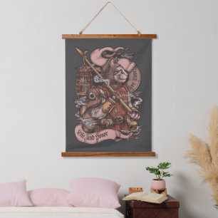 Cat Knight Vintage Tapisserien drucken Wandteppich Mit Holzrahmen
