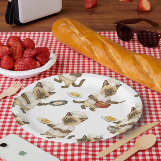 Cat Koch kocht Frühstück Pappteller (Picknick)