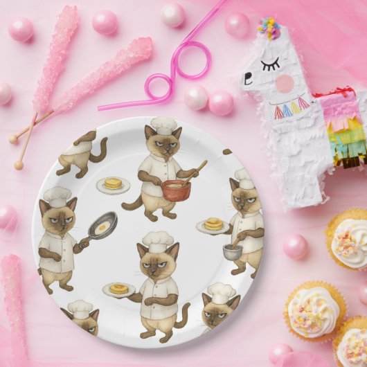 Cat Koch kocht Frühstück Pappteller (Party)