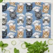 Cat Koch Kocht Niedliches Muster Geschirrtuch (Gefaltet)