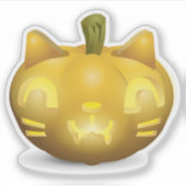 Cat-Kürbislaterne Aufkleber (Vorderseite)