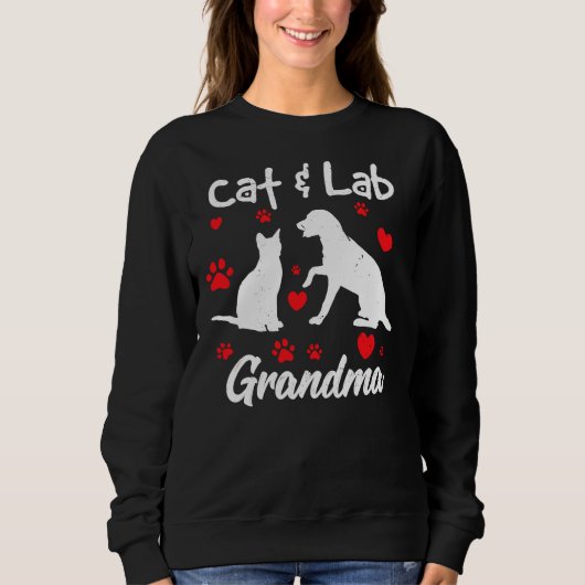 Cat Labrador Retriever Oma Labrador Dog Sweatshirt (Vorderseite)