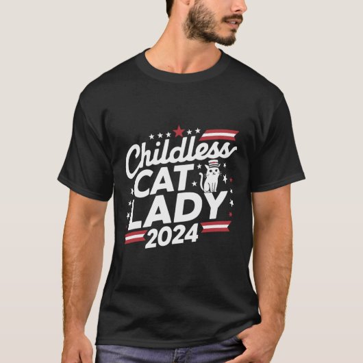 Cat Lady 2024 Funny Political Elections Demokrat T-Shirt (Vorderseite)