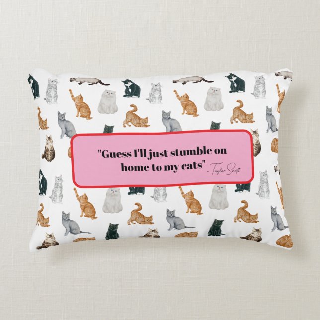 Cat Lady Accent Pillow Dekokissen (Vorderseite)