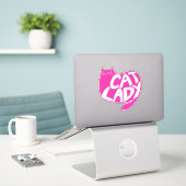 Cat Lady Aufkleber (Laptop auf Schreibtisch)