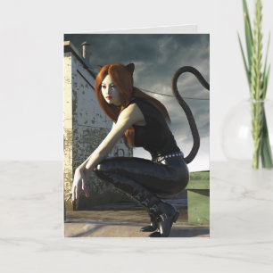 CAT LADY BIRTHDAY CARD KARTE