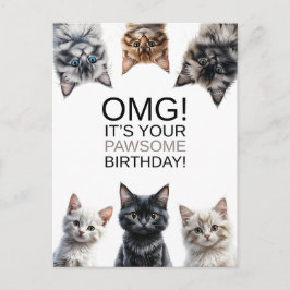 Cat Lady Birthday | OMG! Es ist dein Geburtstagski Postkarte