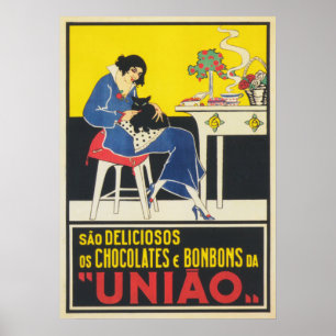 Cat Lady, Black Cat Art, farbenfrohe Vintage Kunst Poster