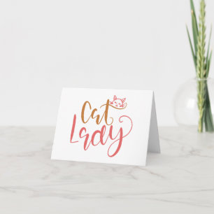 Cat Lady Blank Greeting Karte