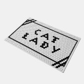 Cat Lady Cat Lover Tile Fußmatte (Schrägansicht)