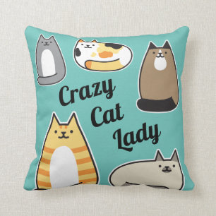 Cat Lady Cat Muster Kissen