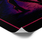 Cat Lady -Cats Art Lover- City Night Comic Graphic Poster (Ecke)