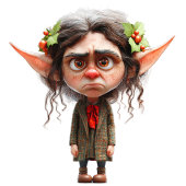 Cat Lady Christmas Elf Keramik Ornament