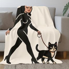 Cat Lady Cutie Tuxedo Cat | Cats Mom Graphic Bone Fleecedecke