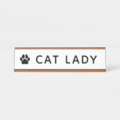 Cat Lady Desk Name Plakat Schreibtischnamensplakette (Vorderseite )