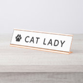 Cat Lady Desk Name Plakat Schreibtischnamensplakette (Vorderseite )