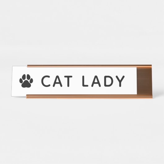 Cat Lady Desk Name Plakat Schreibtischnamensplakette (Vorderseite )
