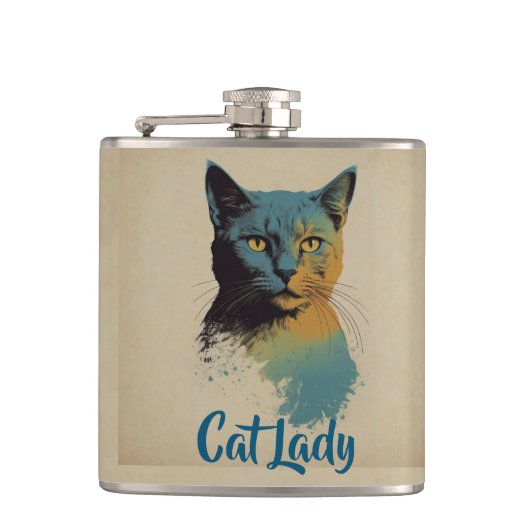 Cat Lady Flask Flachmann (Vorderseite)