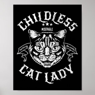 Cat Lady for Kamala Harris 2024 Feminist Voting Poster