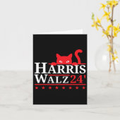 Cat Lady for Kamala Harris Tim Walz Vp 2024 Karte (Gelbe Blume)