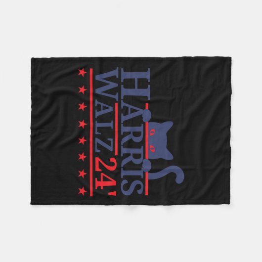 Cat Lady for Kamala Harris Tim Wazheimer 2024 Fleecedecke (Vorderseite (Horizontal))