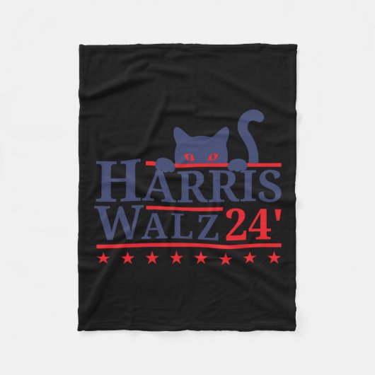 Cat Lady for Kamala Harris Tim Wazheimer 2024 Fleecedecke (Vorderseite)