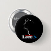 Cat Lady Funny Cat Ladys for Kamala Harris 2024 Button (Vorne & Hinten)