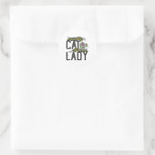 Cat Lady - Funny Monarch Butterfly Runder Aufkleber (Tasche)