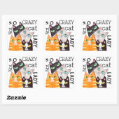 Cat Lady Funny Niedlich Art Typografy Sticker (Blatt)