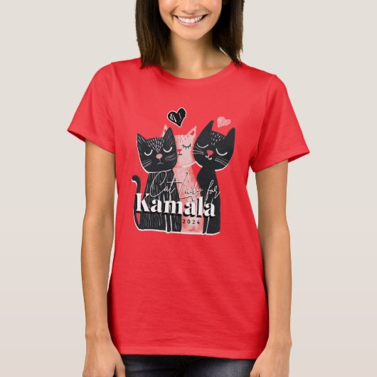 Cat Lady für Kamala Harris 2024 T-Shirt (Vorderseite)