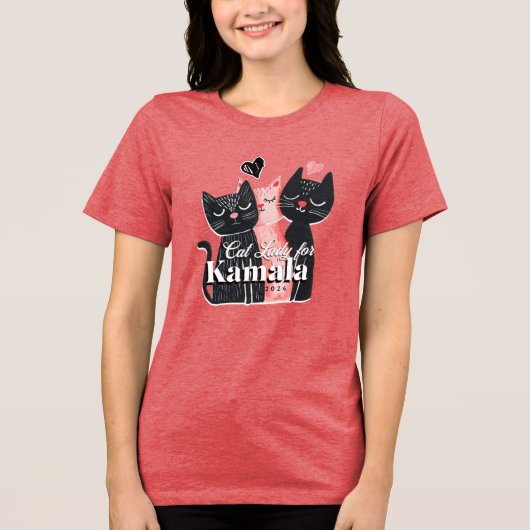 Cat Lady für Kamala Harris 2024 Tri-Blend Shirt (Vorderseite)