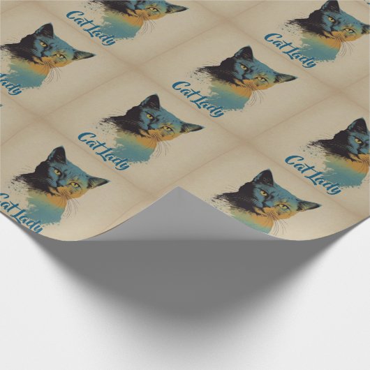Cat Lady Geschenkpapier (Ecke)