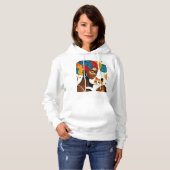 Cat Lady Graphic Illustration Hoodie (Vorne ganz)