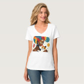 Cat Lady Graphic Illustration T-Shirt (Vorderseite Vollansicht)