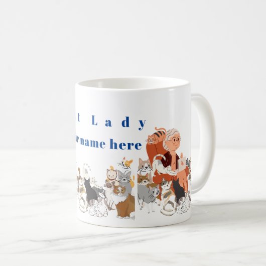 Cat Lady Kaffeetasse (VorderseiteRechts)