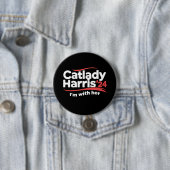 Cat Lady Kamala Harris 2024 Ich bin mit ihr Button (Beispiel)