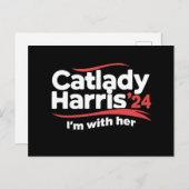 Cat Lady Kamala Harris 2024 Ich bin mit ihr Postkarte (Vorne/Hinten)