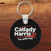 Cat Lady Kamala Harris 2024 Ich bin mit ihr Schlüsselanhänger (Vorderseite)