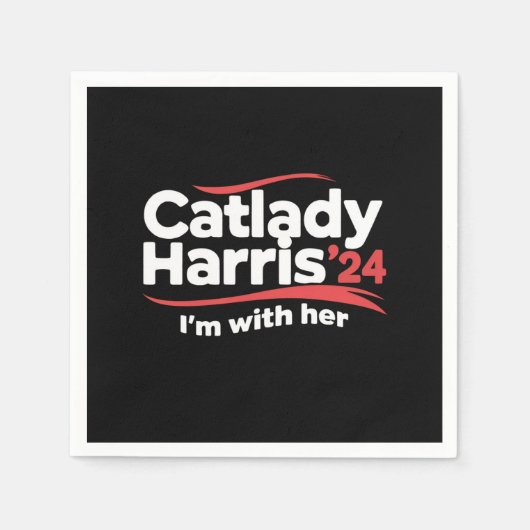 Cat Lady Kamala Harris 2024 Ich bin mit ihr Serviette (Vorderseite)